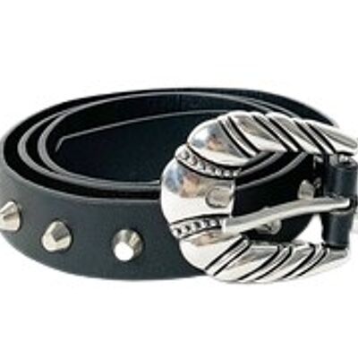 Studded Belt With Decorative Buckle