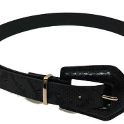 Black Pu Thin Belt