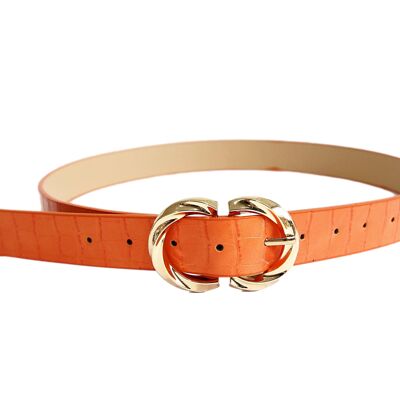 Orange Double croc belt