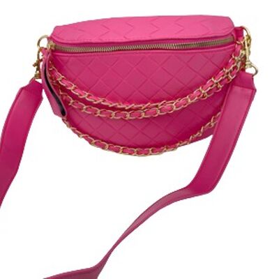 Tasche mit fuchsiafarbener Kette