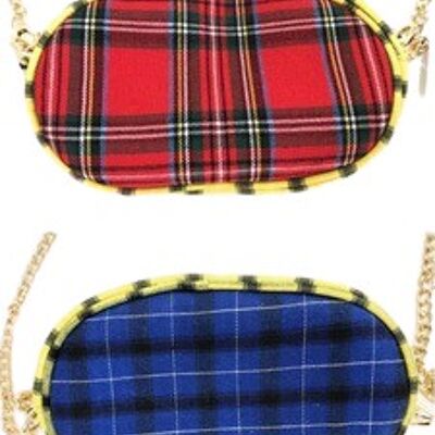 Check Print Double Sided Belt Bags With Chain Strap A