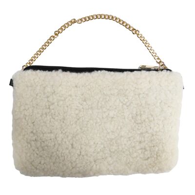 Cream Teddy Cross Body Bag