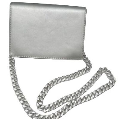 Silver Glitter Chunky Chain Shoulder Bag