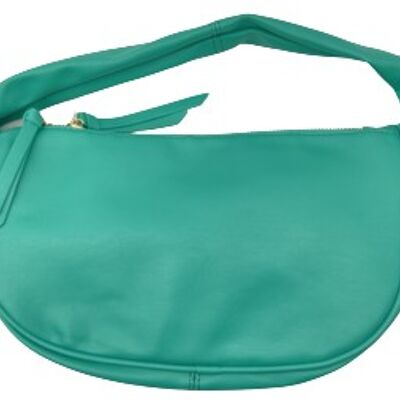 Tasche aus Kunstleder mit Slouch-Griff in Jade