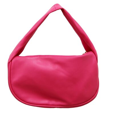 Fuchsia Kunstledertasche mit Slouch-Griff