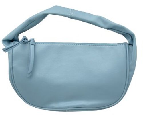 Light Blue Slouch Handle Faux Leather Bag