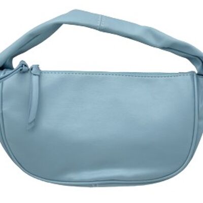 Light Blue Slouch Handle Faux Leather Bag