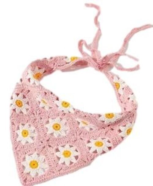 Pink Daisy Crochet Headband