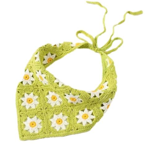 Lime Daisy Crochet Headband