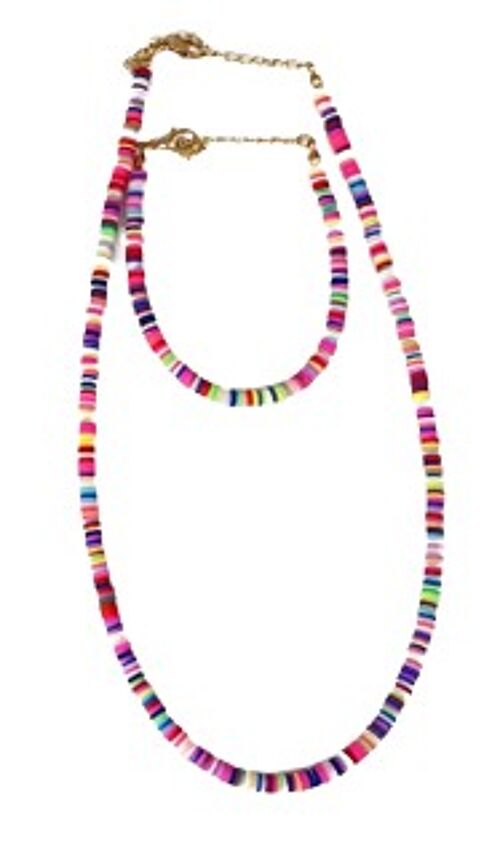 Multi Beaded Necklace And Bracelet Set