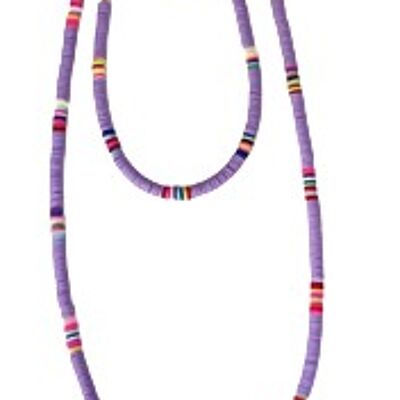 Lilac Beaded Necklace And Bracelet Set