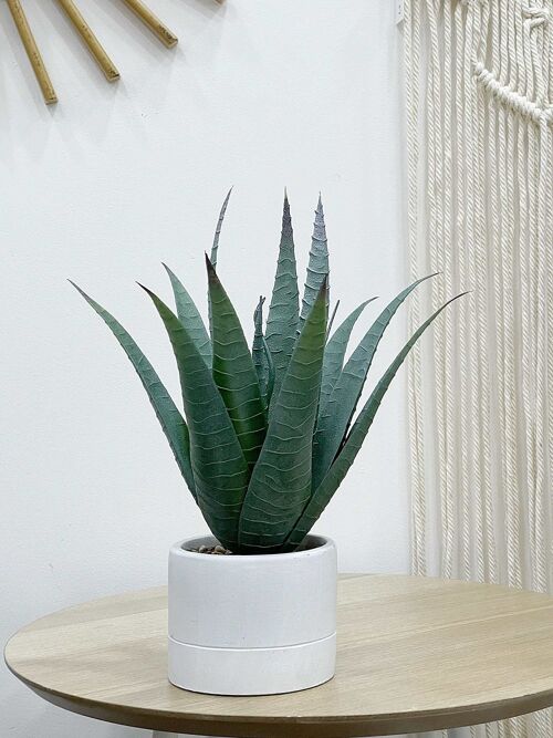 Faux Plant in White Pot