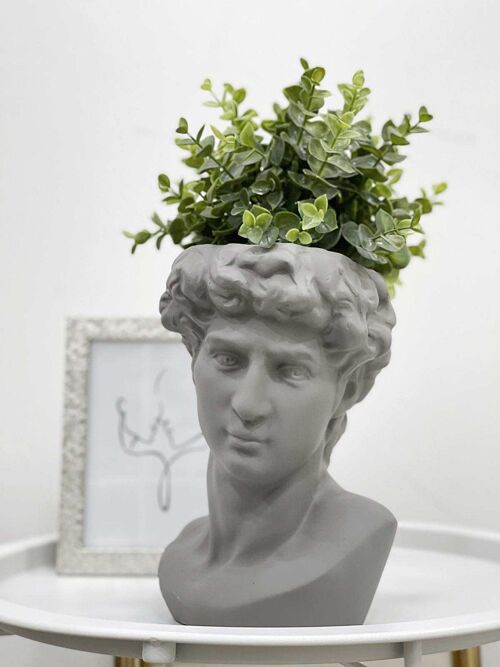 Grey Roman Face Vase