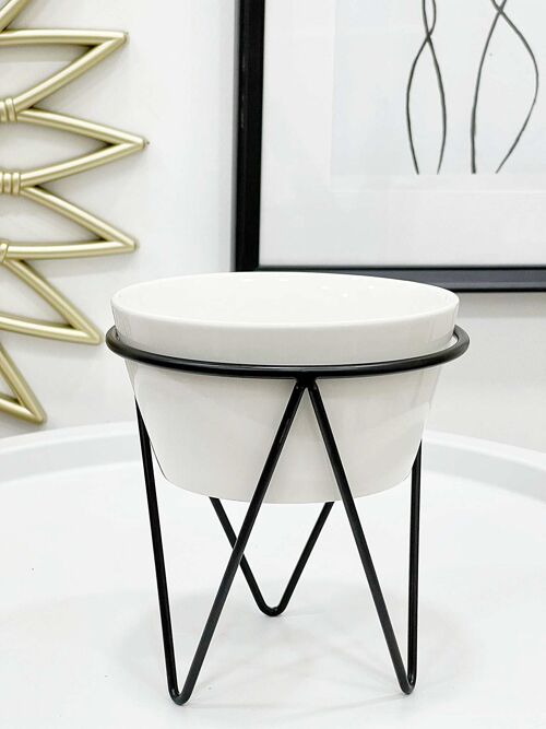 White Plant Pot with Black Frame