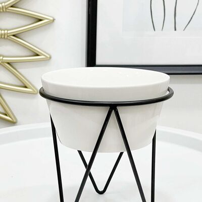 White Plant Pot with Black Frame