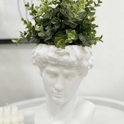 Roman Head Vase White