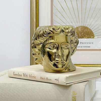Gold Roman Face Vase