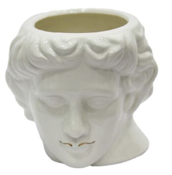 Vase visage romain doré 2
