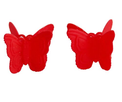 Red 2 Pcs Butterfly Hairclip