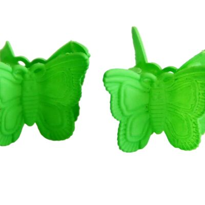 Green 2 Pcs Butterfly Hairclip