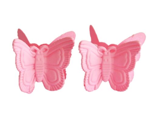 Pink 2 Pcs Butterfly Hairclip