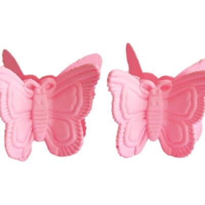 2 horquillas de mariposa rosa.