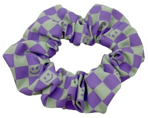 Purple Mint Check Scrunchie