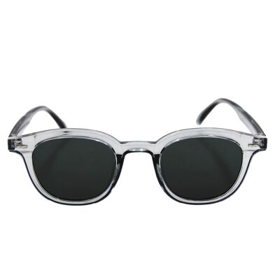 Sonnenbrille mit klarem Rahmen