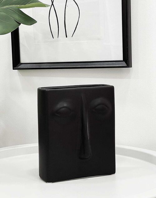 Black Square Face Vase