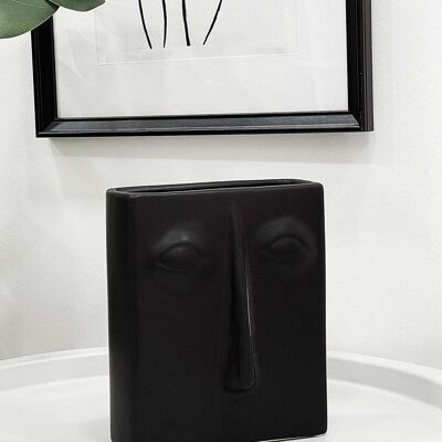 Black Square Face Vase