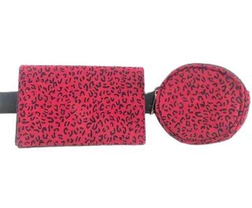 Red Leopard Double Belt Bag