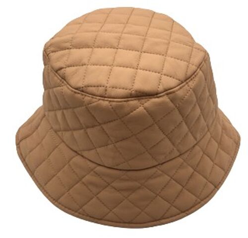Tan Quilted Bucket Hat