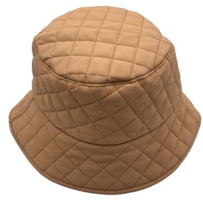 Tan Quilted Bucket Hat