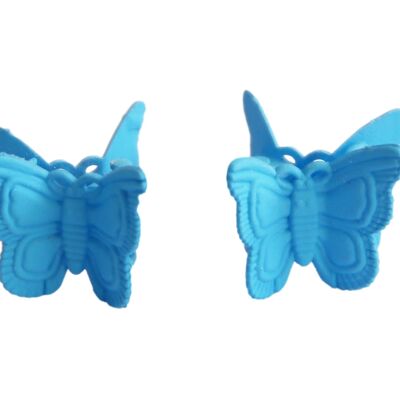 Blaue 2-teilige Schmetterlings-Haarspange