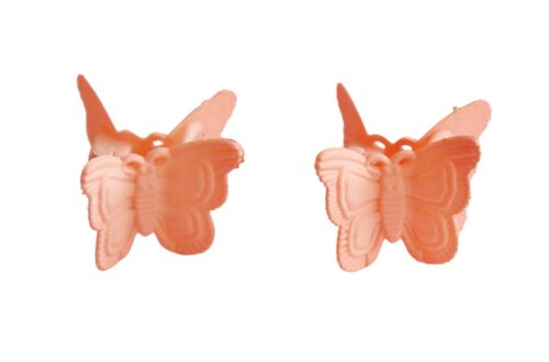 Peach 2 pcs Butterfly Hairclip