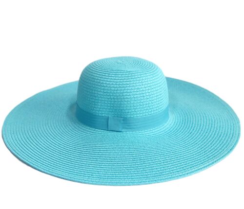 Aqua Floppy Straw Hat