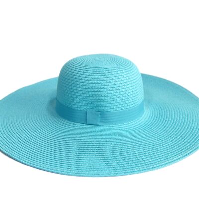 Cappello di paglia floscio color acqua
