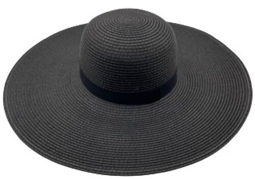 Black Floppy Straw Hat