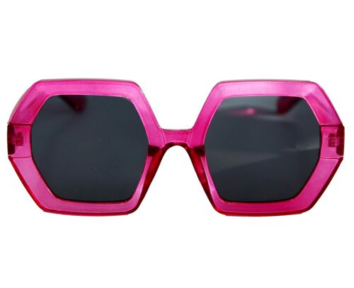 Fuchsia Hexagon Frame Sunglasses