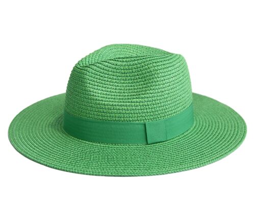 Green Fedora with Tonal Poly Band