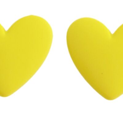 Yellow Heart Earrings