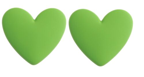 Green Heart Earrings