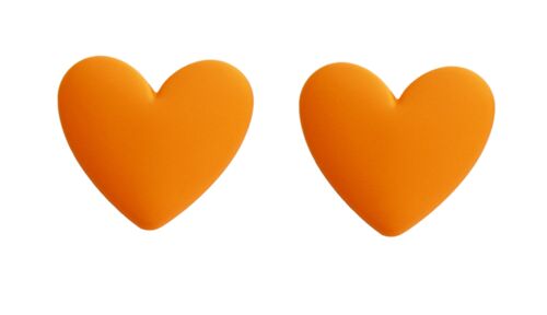 Orange Heart Earrings