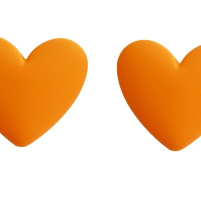 Orange Heart Earrings