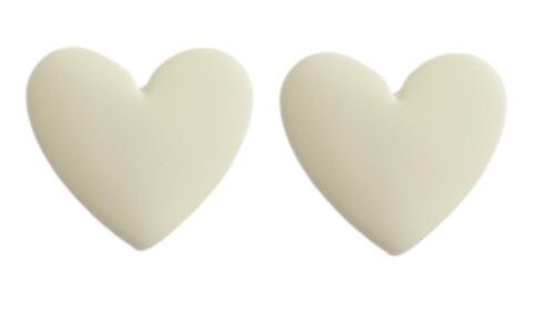 Cream Heart Earrings