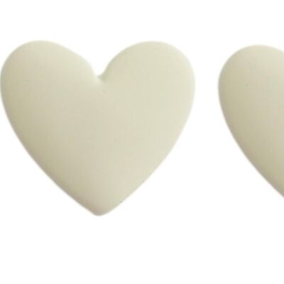 Cream Heart Earrings