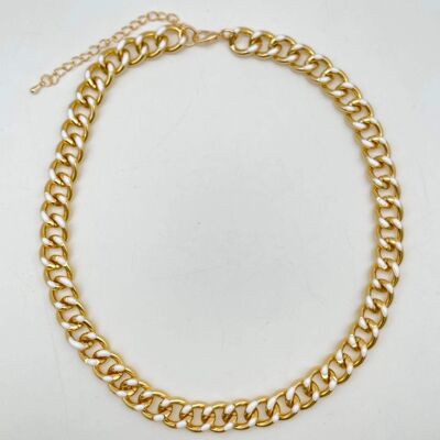 Gold and Orange Chain Necklace