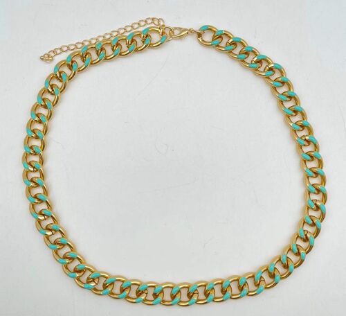 Gold and White Chain Necklace