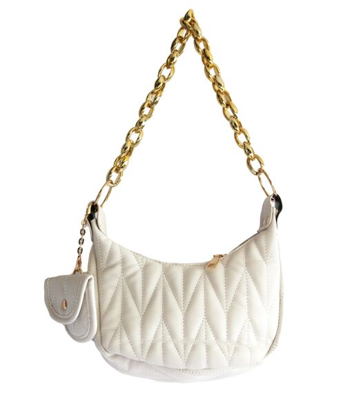 Nude Shoulder bag with Pouch