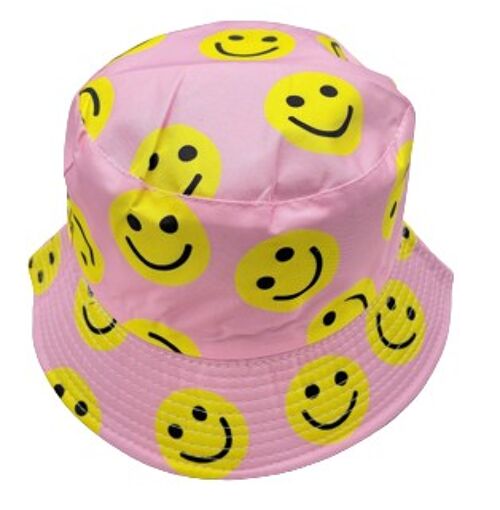 Light Pink Smiley Bucket Hat